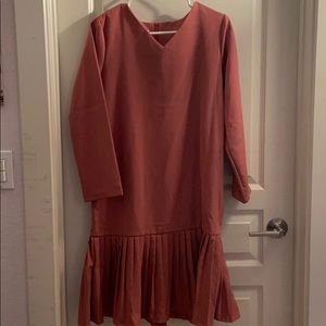 Dark pink dress with ruffles